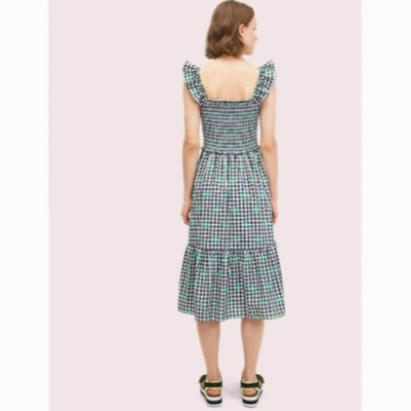 Kate Spade Gingham Voile Smocked Midi Dress - Picture 6 of 13